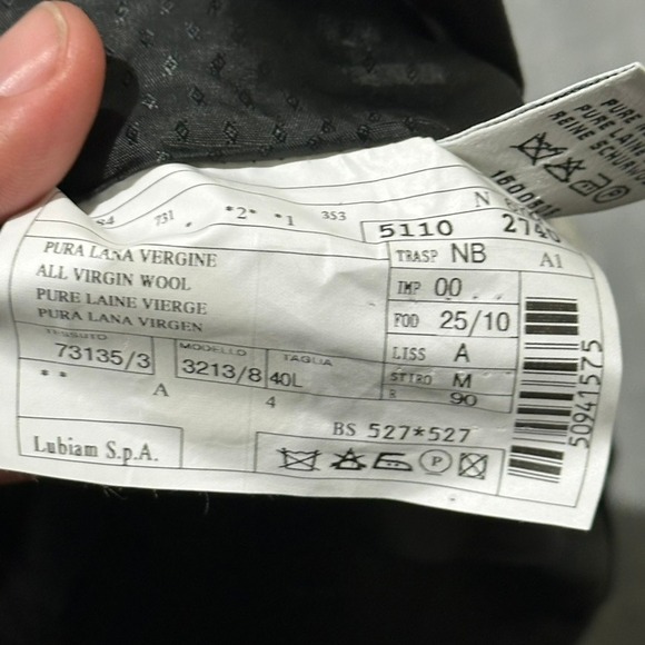 Lubiam Mens Brown‎ Solid Italian Made Virgin Wool 2pc Suit 40L Jacket 33x31 Pant - Picture 7 of 16